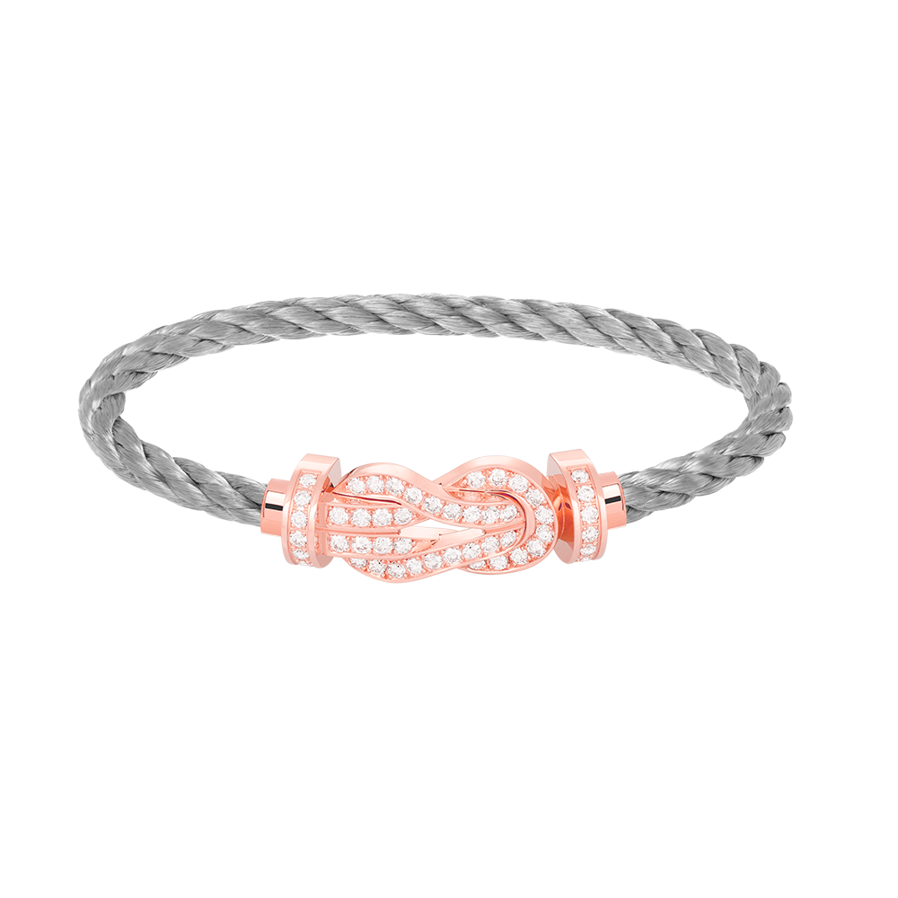 CHANCE LARGE 8 FIGURE BUCKLE FULL DIAMOND BRACELET ROSE GOLD