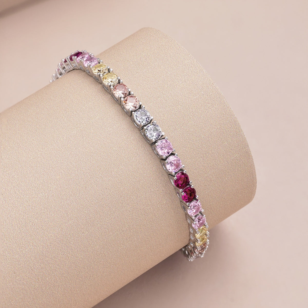 [XXX]Radiant Colorful Round Cut Tennis Bracelet