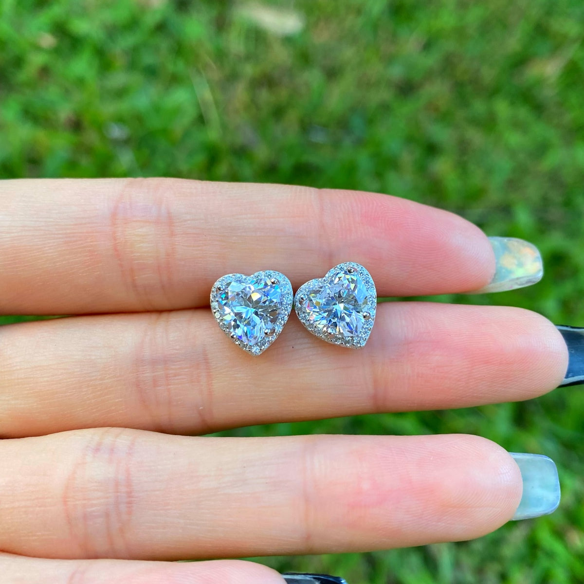 [XXX]Sparkling Heart Shape Lover Earrings