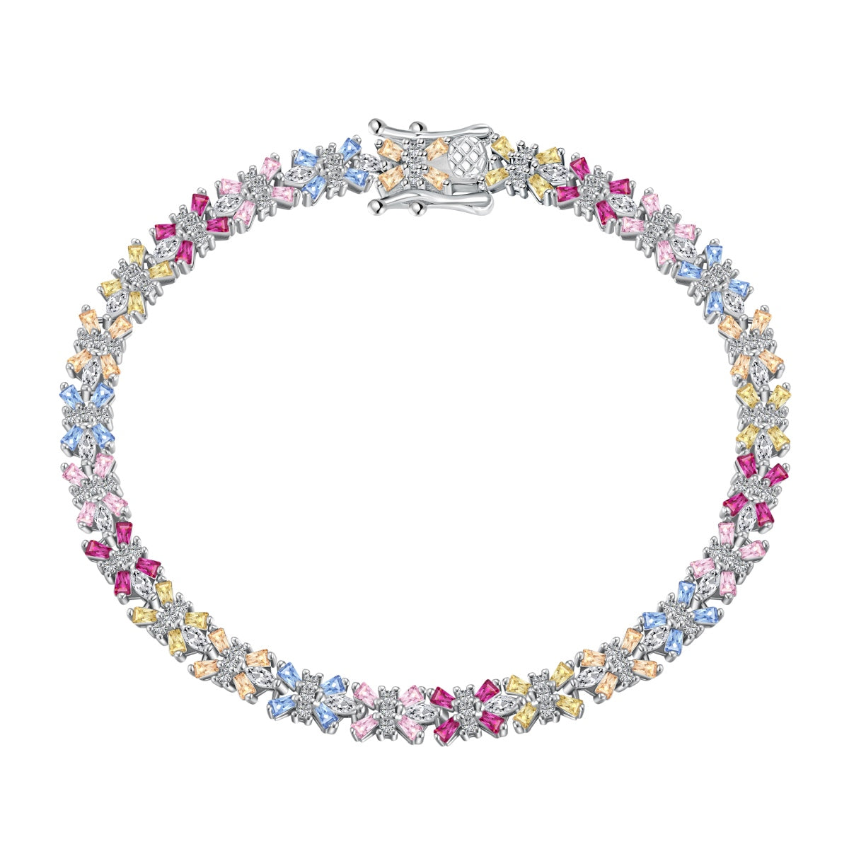 [XXX]Radiant Colorful Emerald Cut Party Bracelet