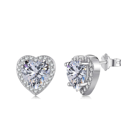 [XXX]Sparkling Heart Shape Lover Earrings