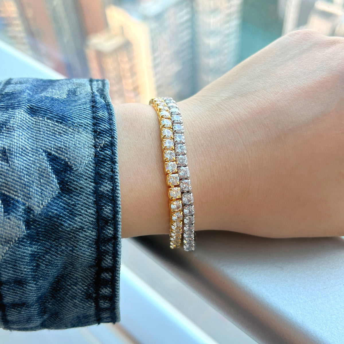 [XXX]Sparkling Radiant Princess Cut Tennis Bracelet