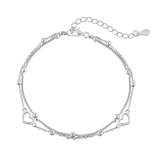 [XXX]Dainty Double Layer Love Heart Bracelet