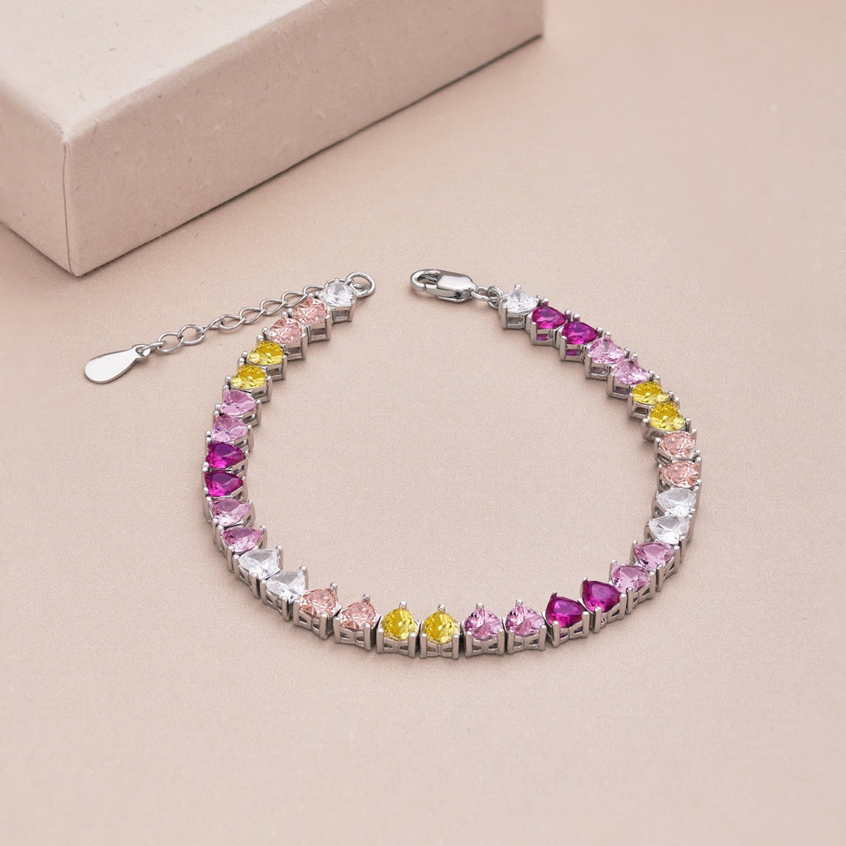 [XXX]Luxurious Colorful Romantic Heart Shape Lover Bracelet