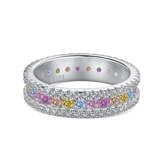 [XXX]Delicate Colorful Round Cut Daily Ring