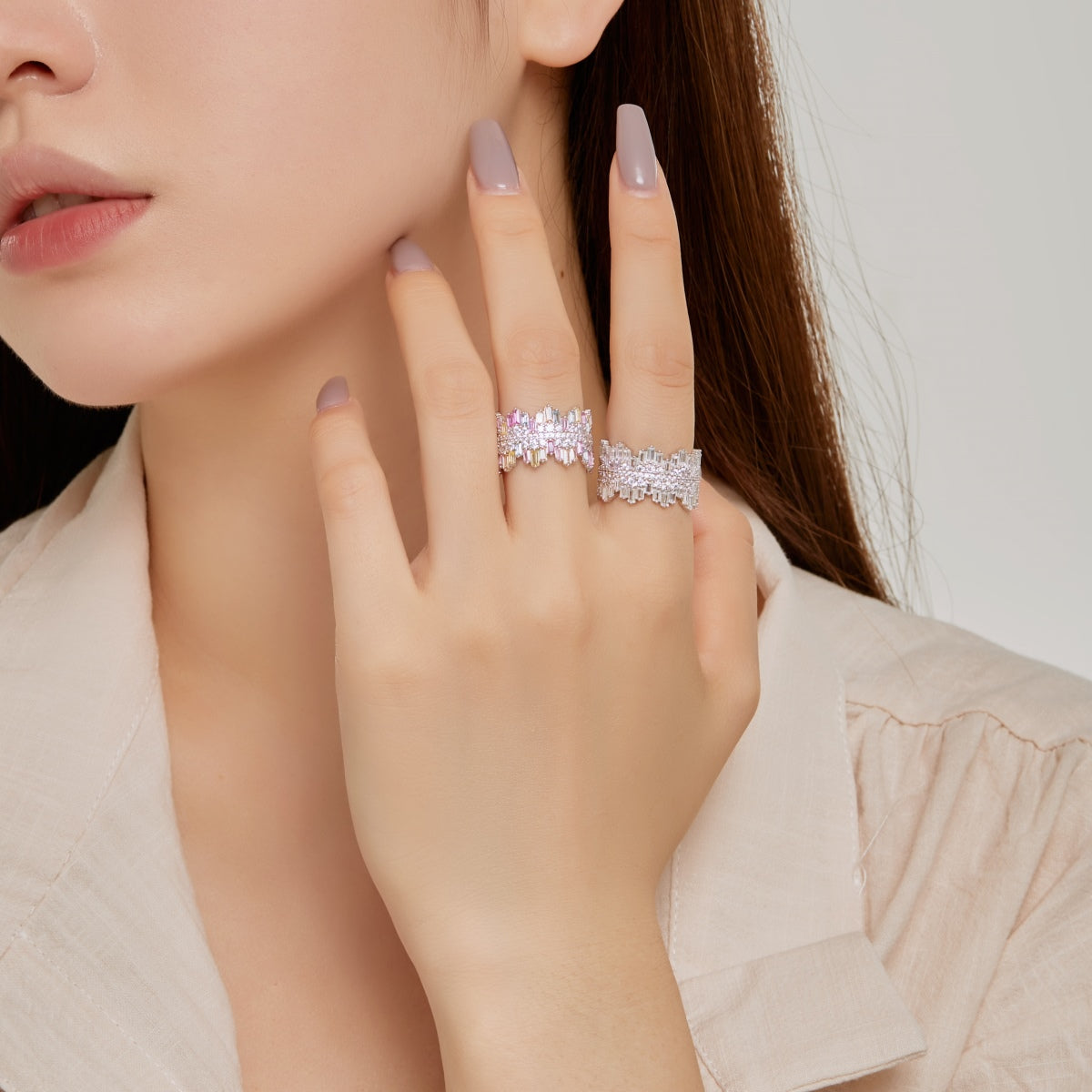 [XXX]Luxurious Colorful Radiant Cut Daily Ring