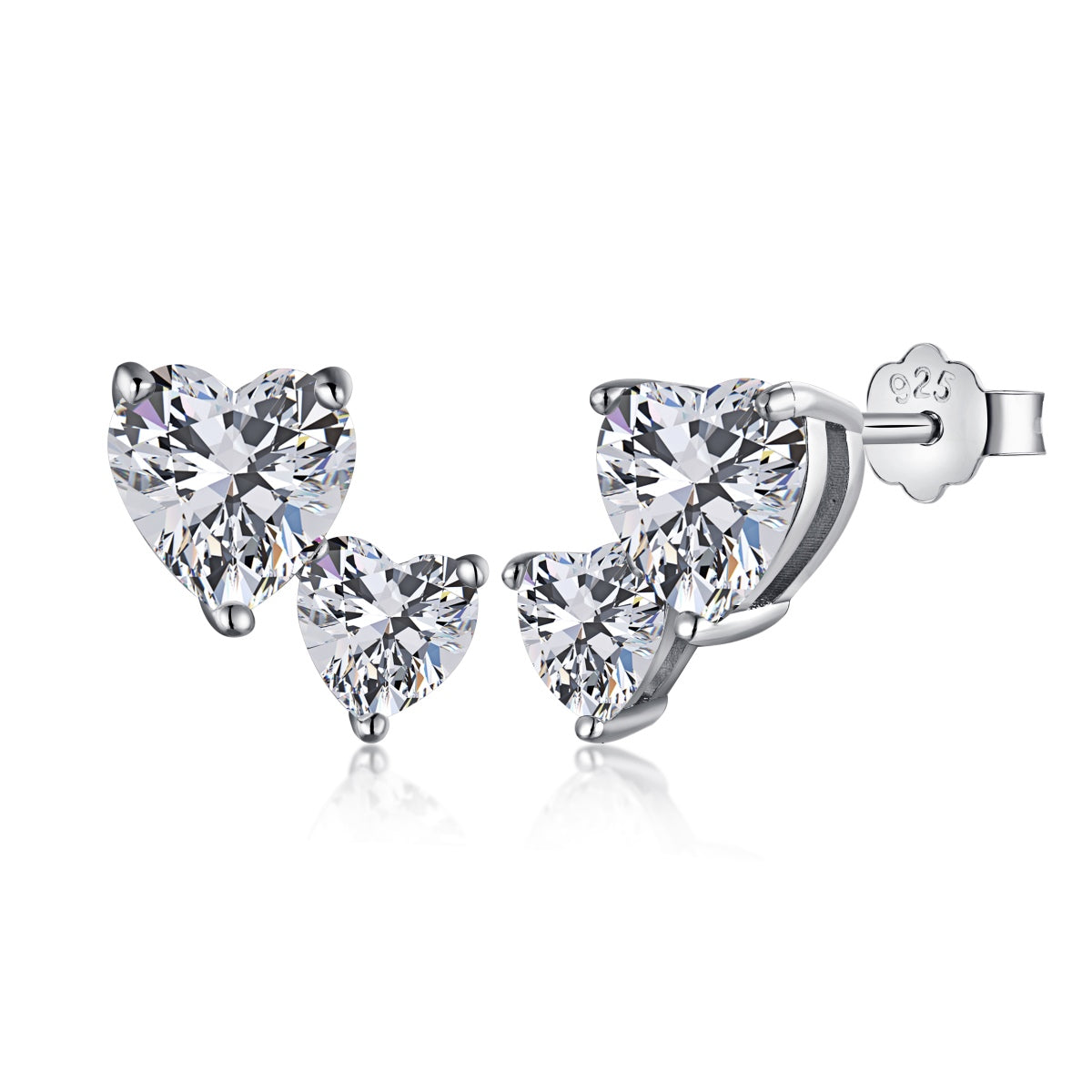 [XXX]Double Heart-Shape Classic Princess Style Earrings