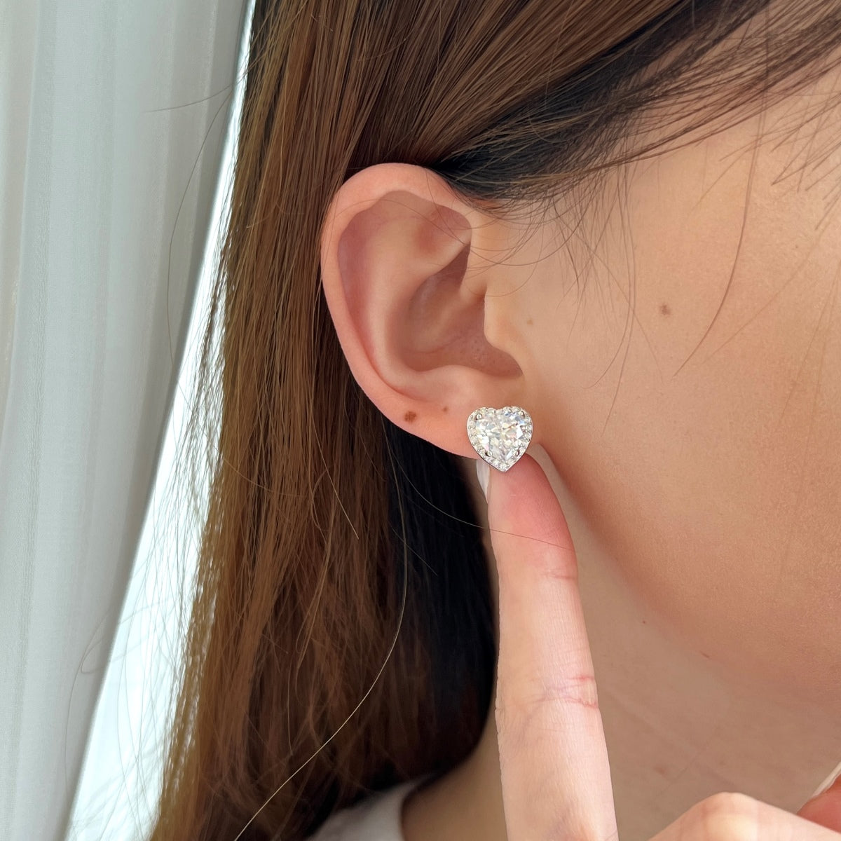 [XXX]Sparkling Heart Shape Lover Earrings