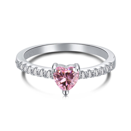 [XXX]0.5 Carat CaratEternity Charming Heart Shape Lover Ring