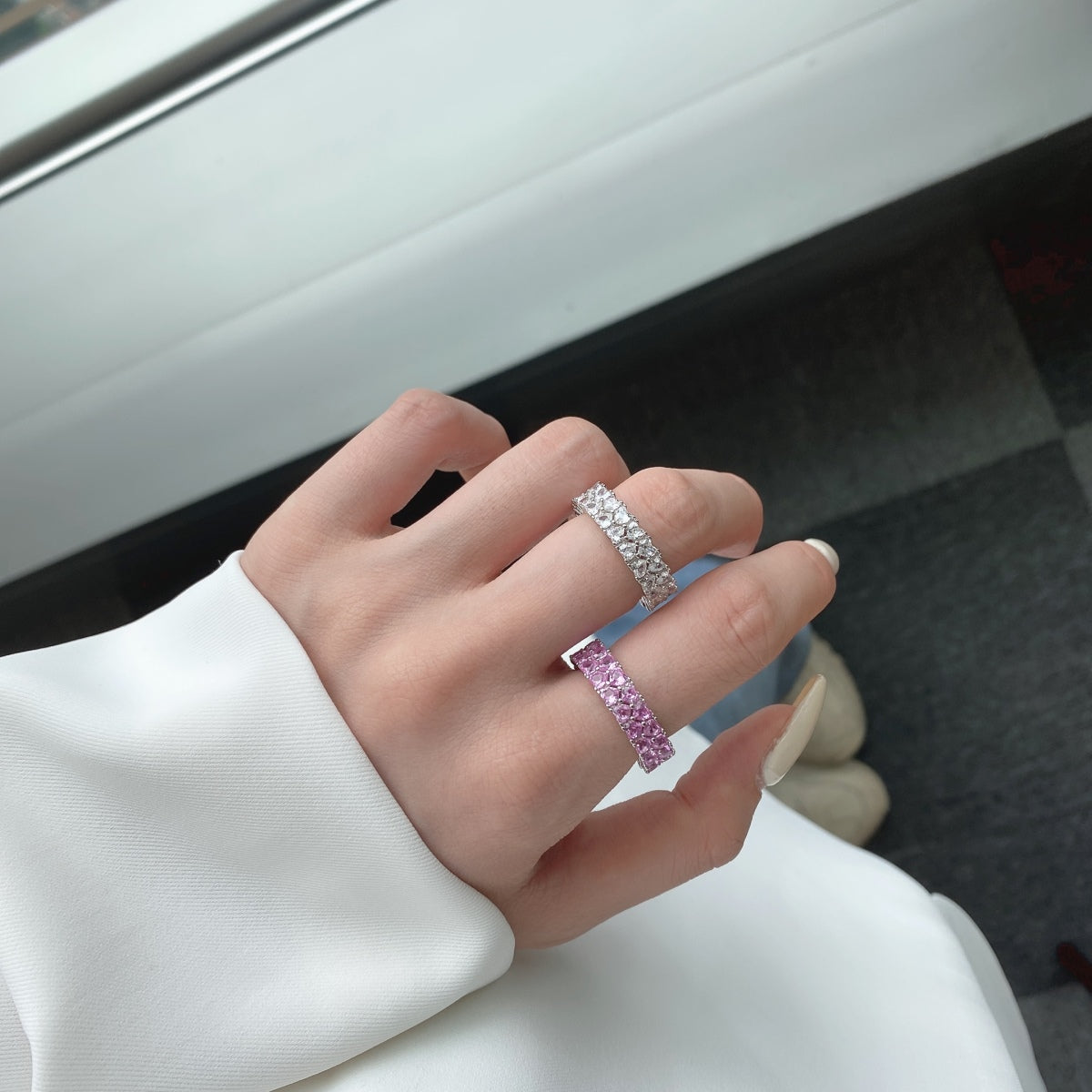 [XXX]Sparkling Full Heart Ring