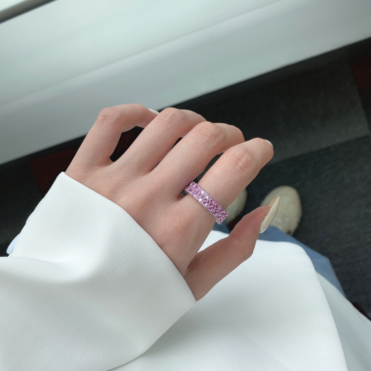 [XXX]Sparkling Full Heart Ring