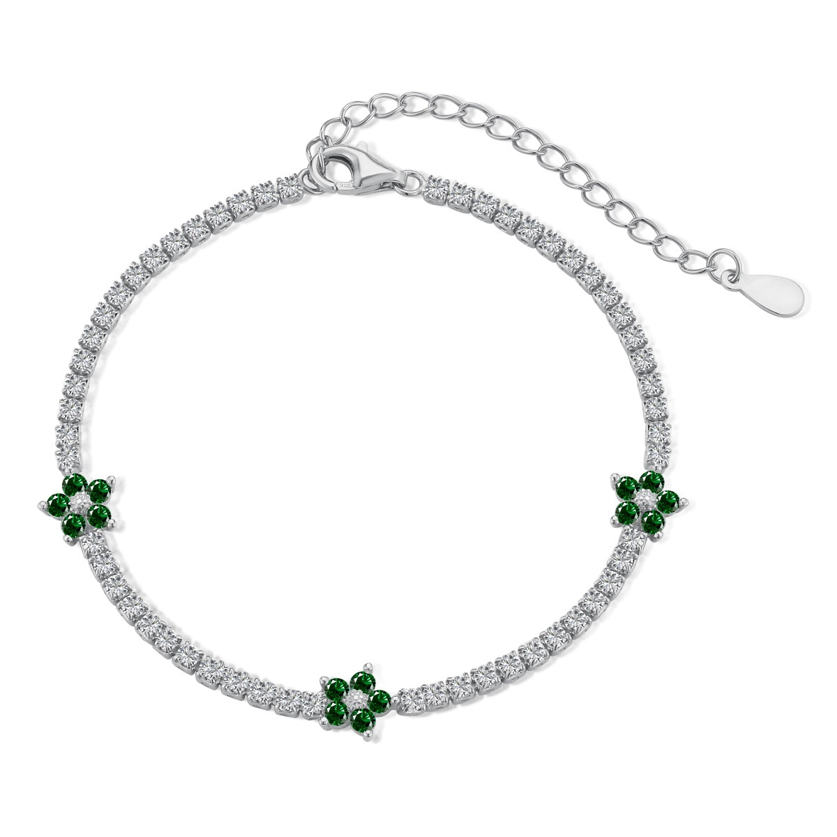 [XXX]Sparkling Flower Shape Tennis Bracelet