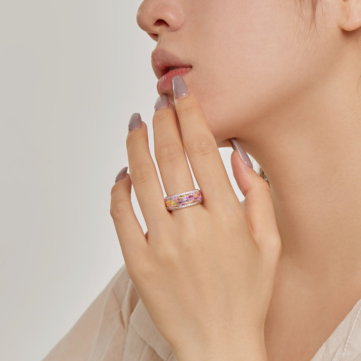 [XXX]Radiant Colorful Radiant Cut Daily Ring