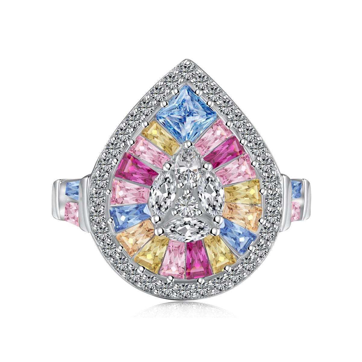 [XXX]Elegant Colorful Water Drop Shape Banquet Ring