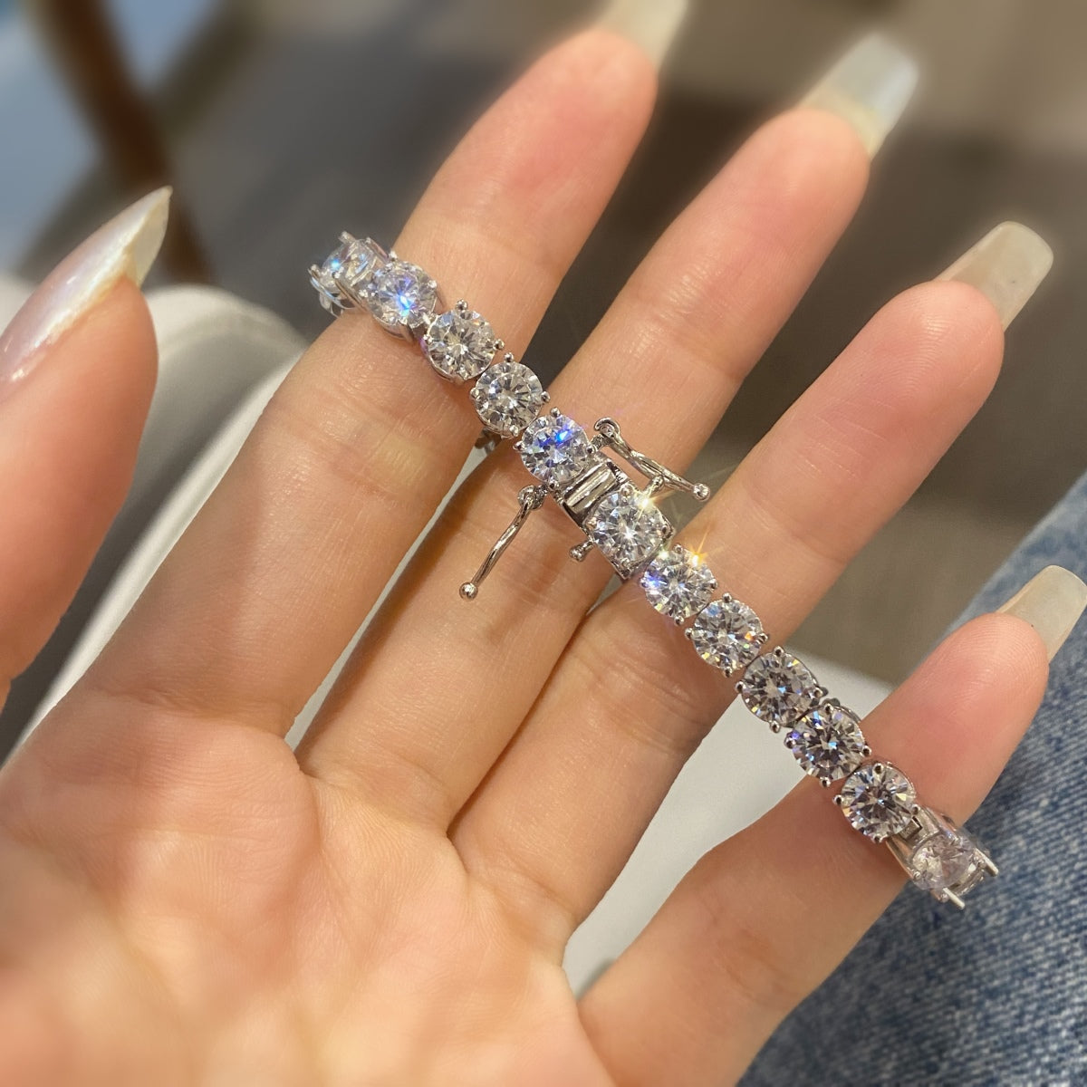 [XXX]0.75 Carat Dazzling Round Cut Wedding Bracelet