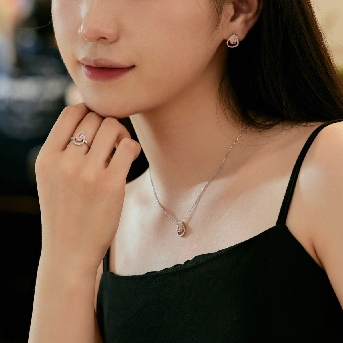 [XXX]Sparkling Delicate Water Drop Shape Daily Earrings