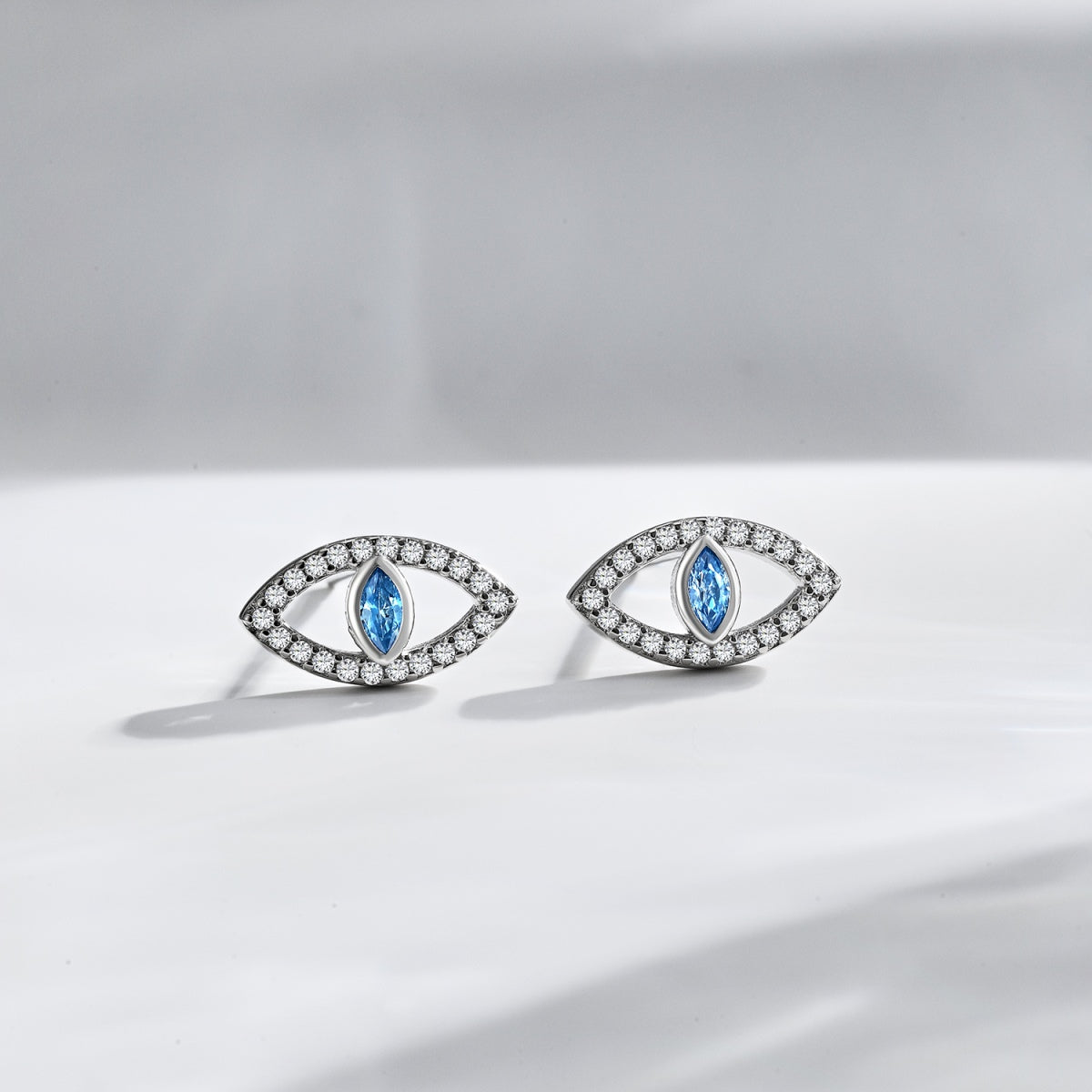 [XXX]Blue Devil Eyes Hollow Stud Earrings