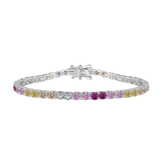 [XXX]Radiant Colorful Round Cut Tennis Bracelet