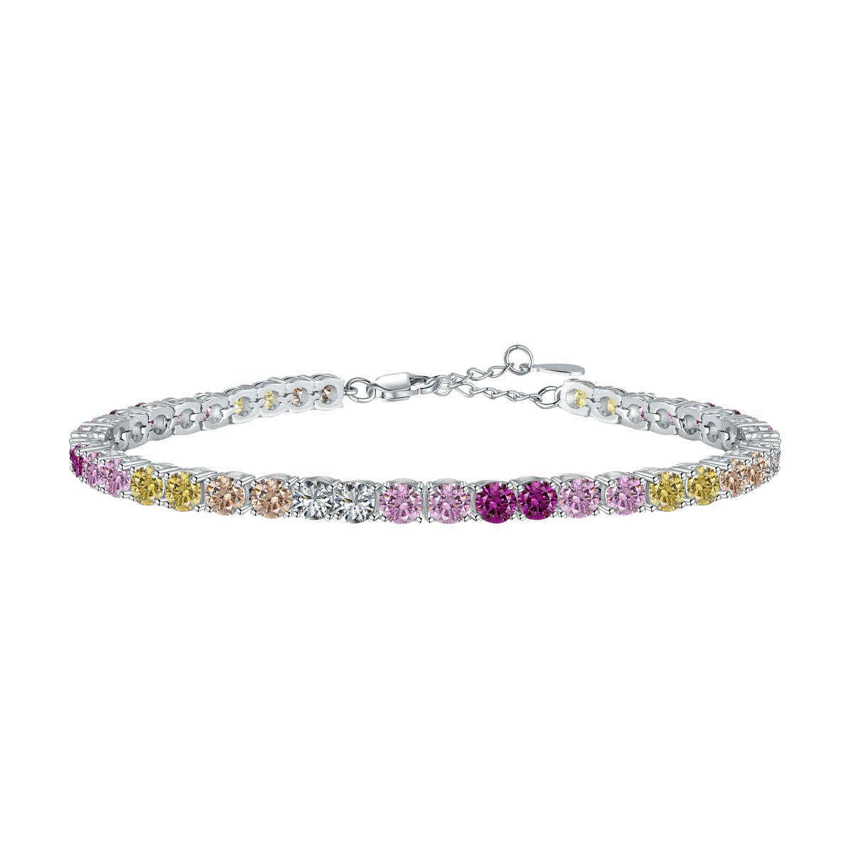 [XXX]Radiant Colorful Round Cut Tennis Bracelet