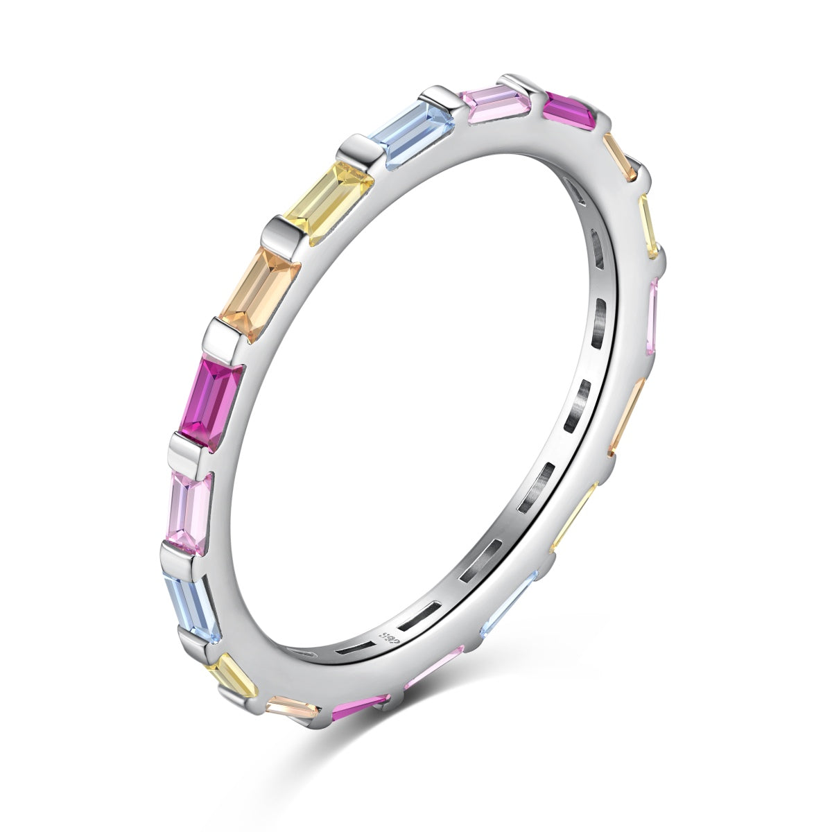 [XXX]Exquisite Multicolored Emerald Cut Daily Ring