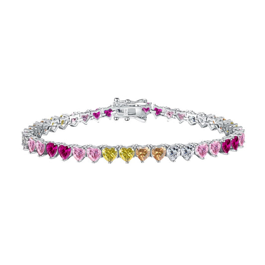 [XXX]Luxurious Colorful Romantic Heart Shape Lover Bracelet