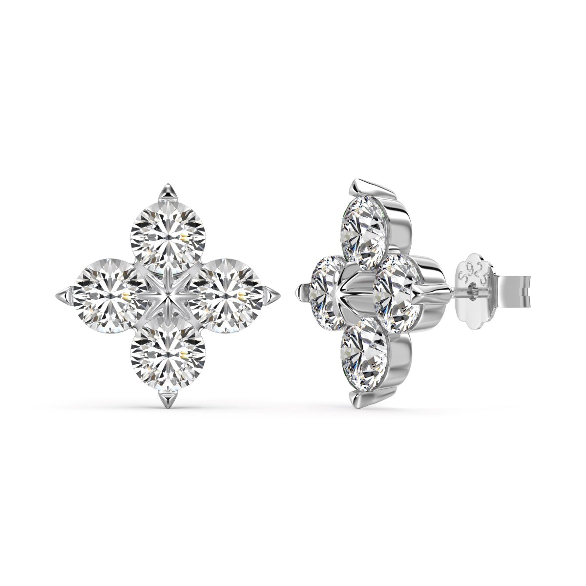 [XXX]Four-Leaf Clover Eight-Pointed Star Earrings