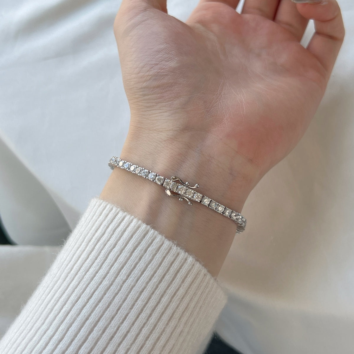 [XXX]Dainty Charming Round Cut Tennis Bracelet