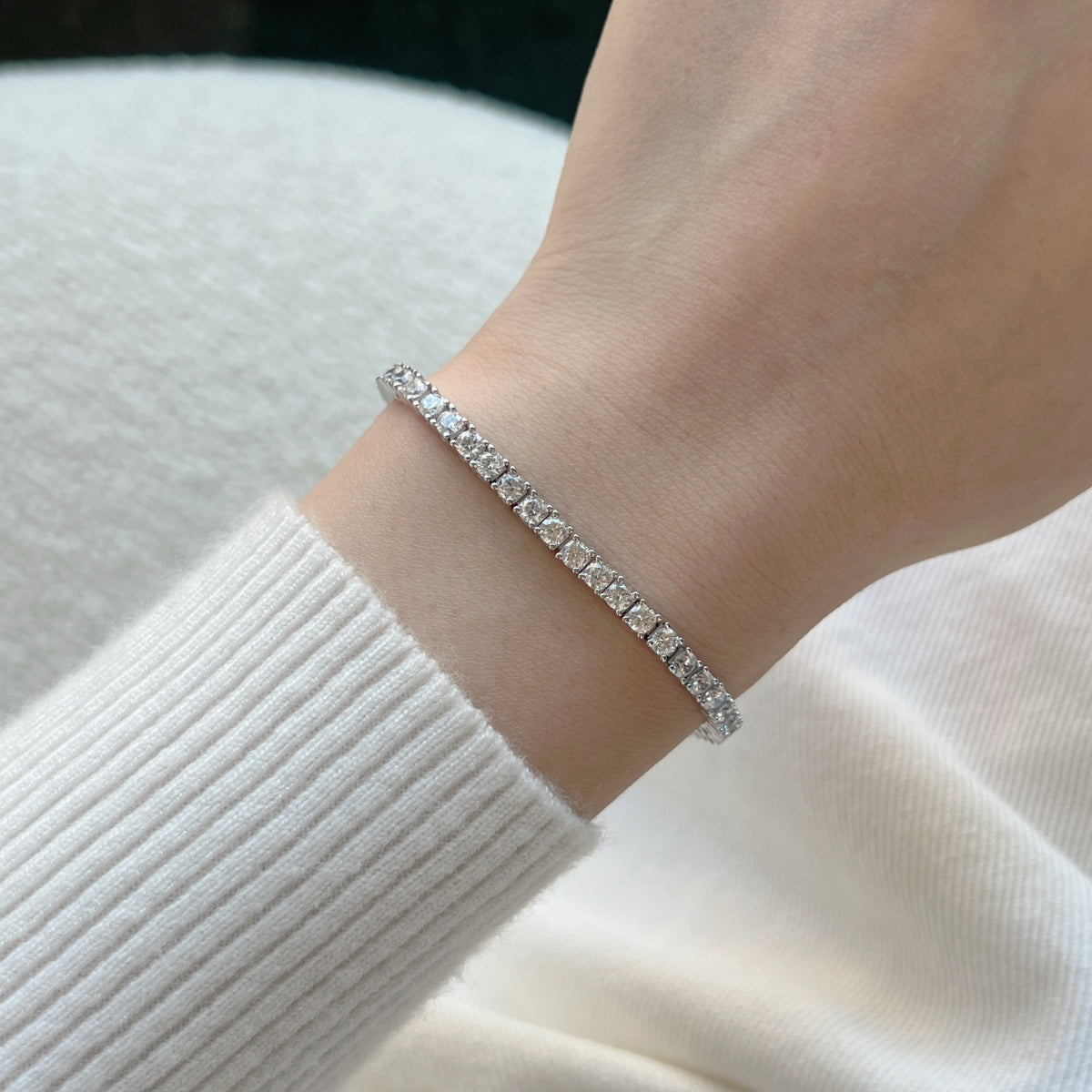 [XXX]Dainty Charming Round Cut Tennis Bracelet