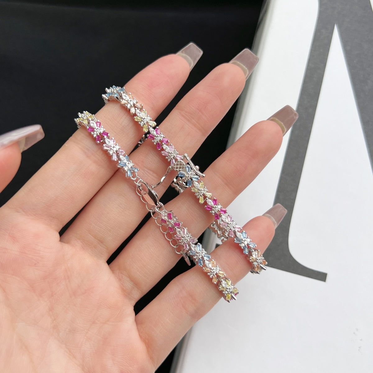 [XXX]Radiant Colorful Emerald Cut Party Bracelet