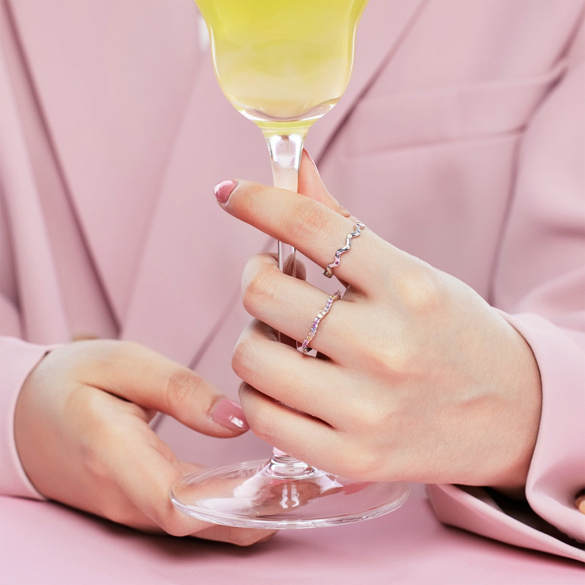 [XXX]Dainty Colorful Round Cut Party Ring