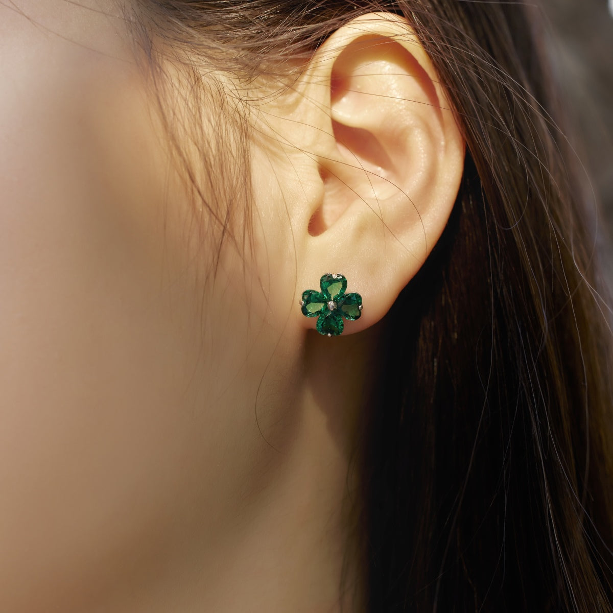 [XXX]Four-Leaf Clover Ball Earrings