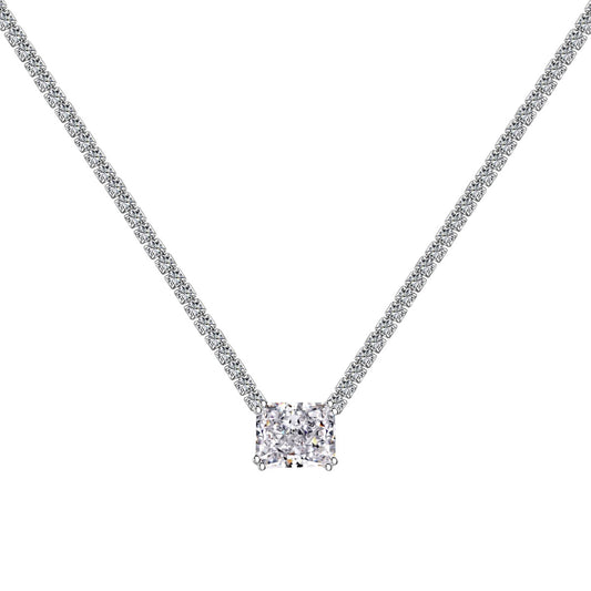 [XXX]4.0 Carat Elegant Radiant Cut Necklace