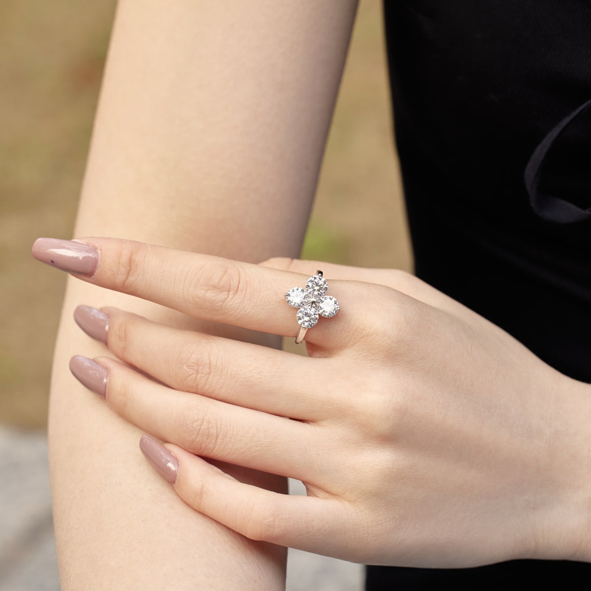 [XXX]Four-Leaf Clover Eight-Pointed Star Ring