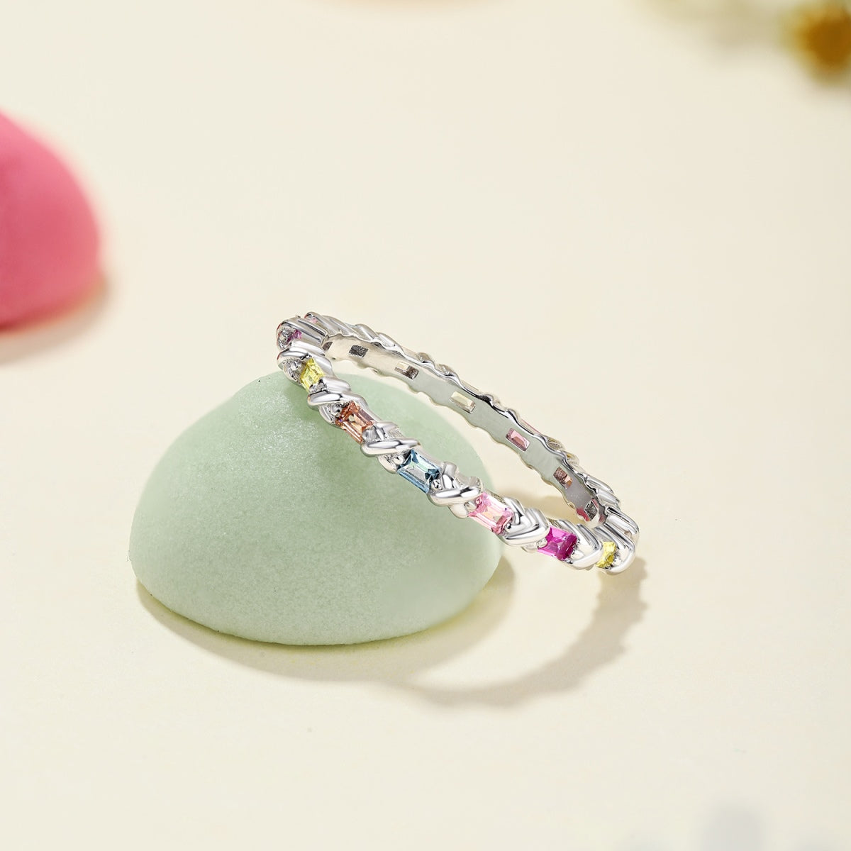 [XXX]Charming Colorful Round Cut Daily Ring