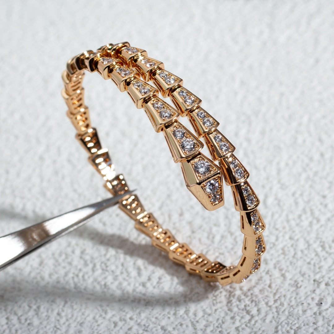 SERPENTI BRACELET 6.8MM PINK GOLD DIAMOND