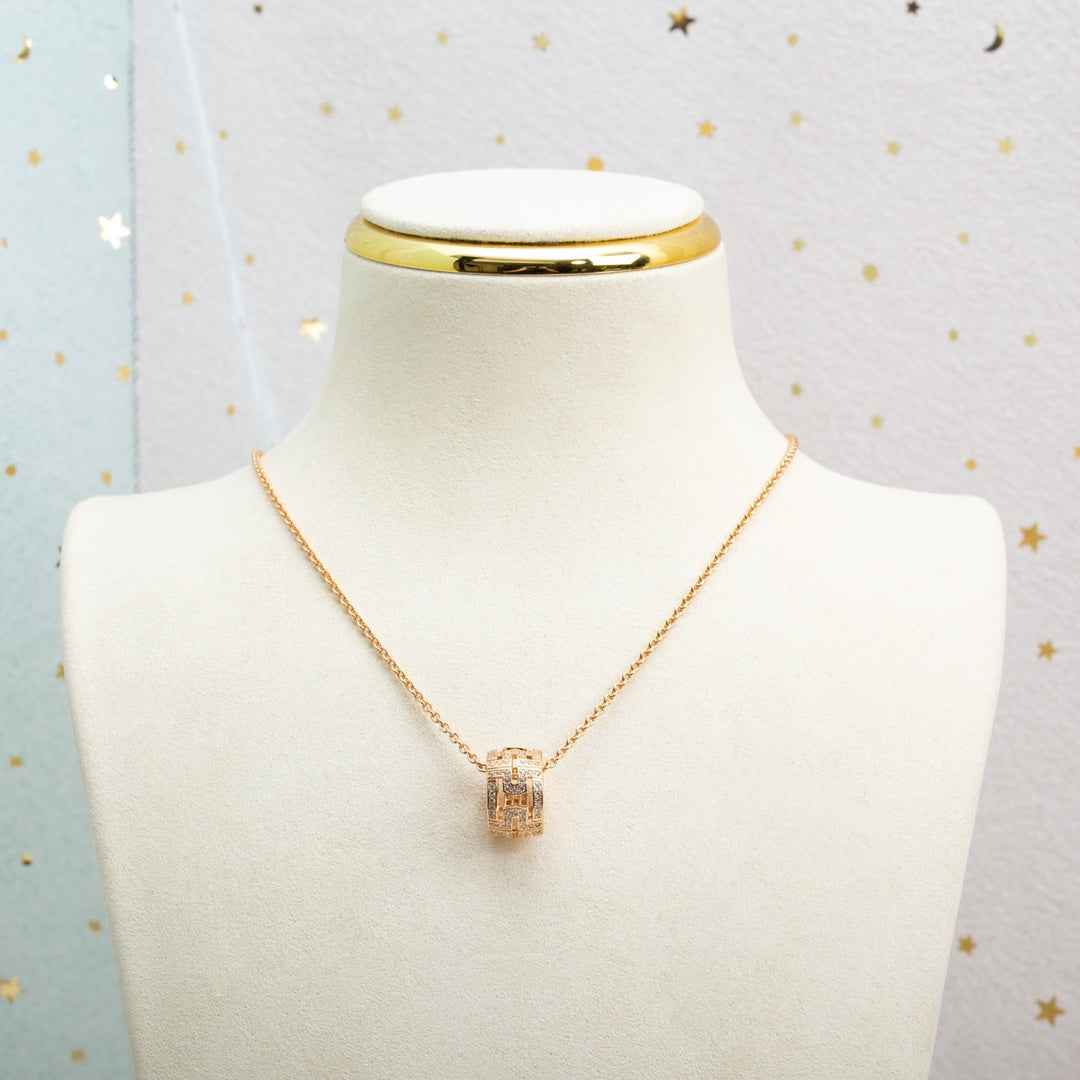 PARENTESI NECKLACE PINK GOLD DIAMOND