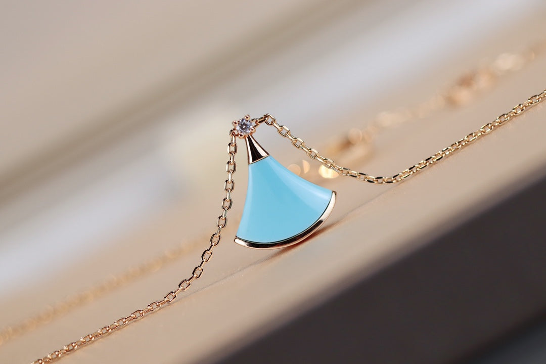 DREAM NECKLACE TURQUOISE PINK GOLD