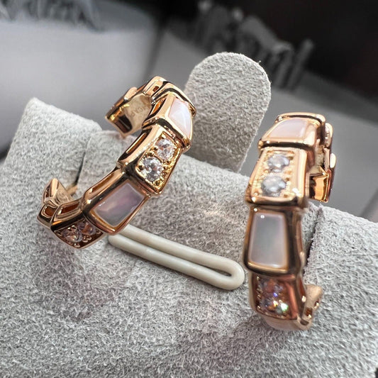 SERPENTI MOP PINK GOLD EARRINGS