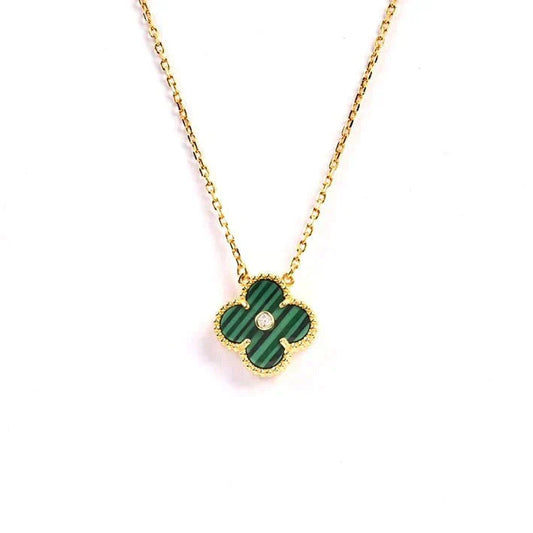 CLOVER 15MM DIAMOND TURQUOISE NECKLACE