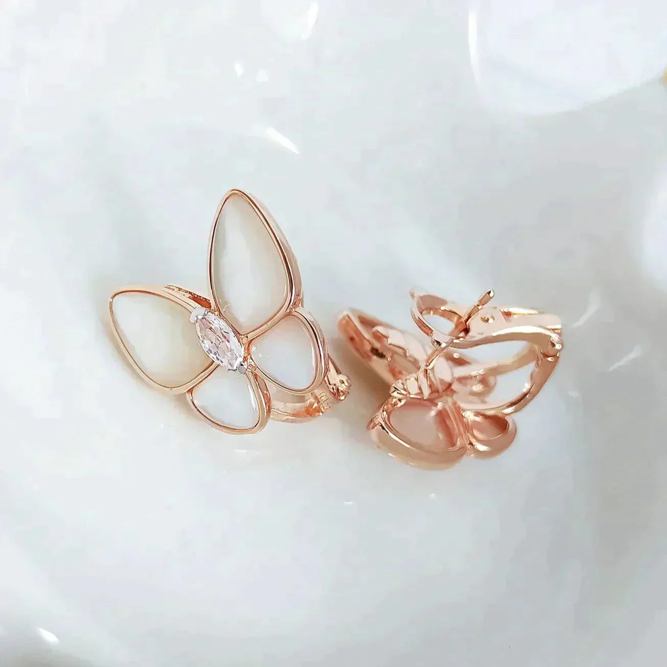 BUTTERFLY MOP DIAMOND EARRINGS