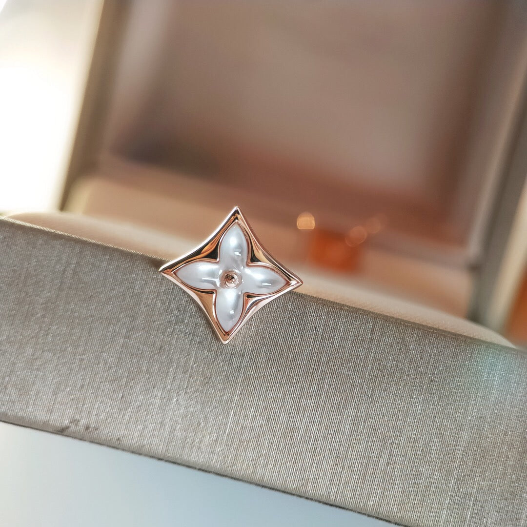 STAR MOP PINK GOLD EARRINGS