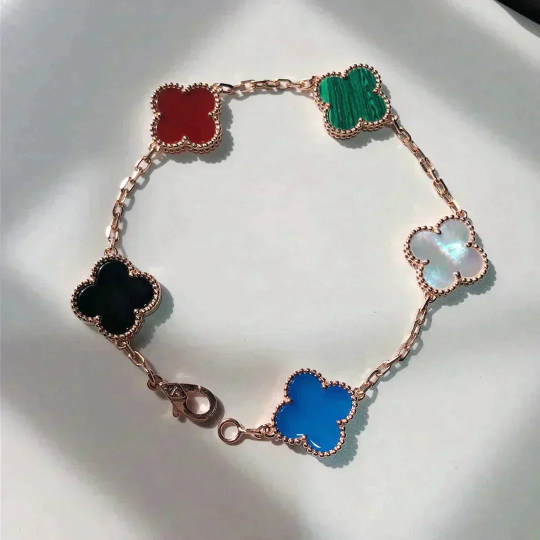 CLOVER 5 MOTIFS MULTICOLOR  BRACELET