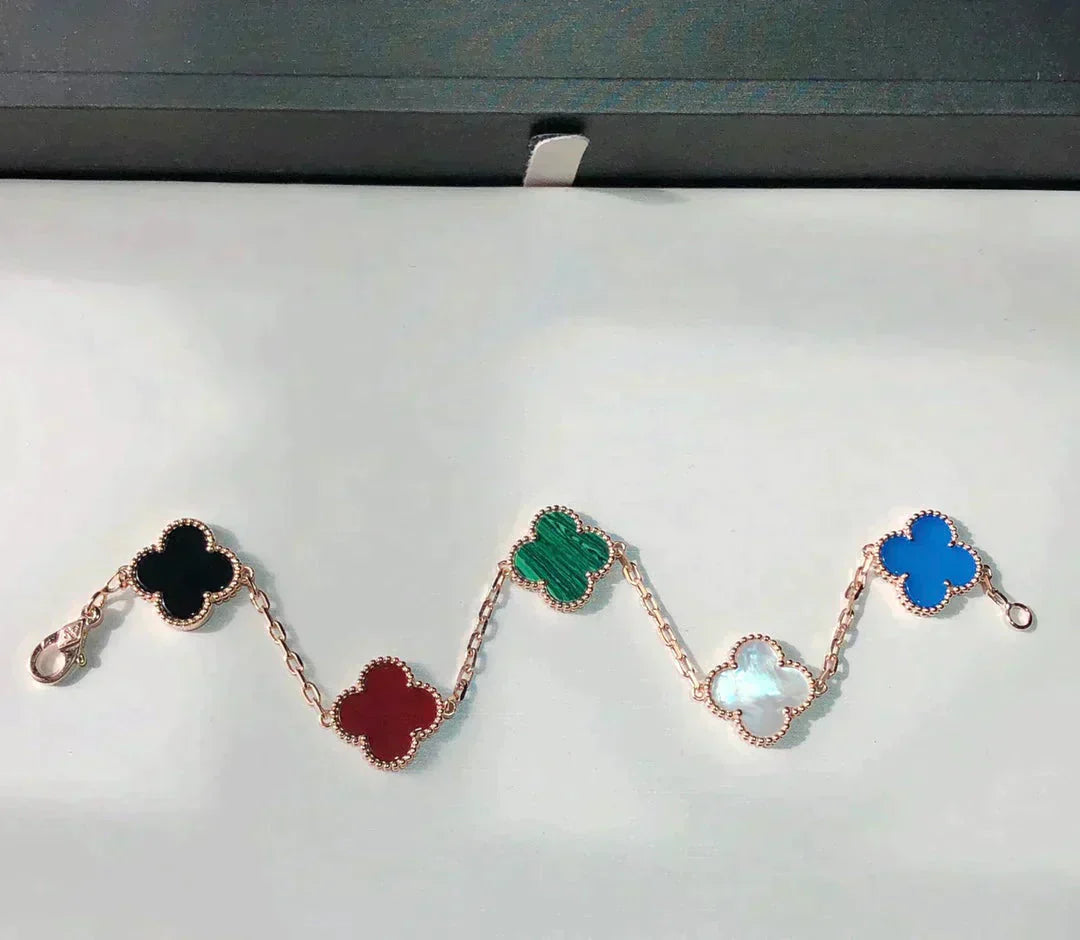 CLOVER 5 MOTIFS MULTICOLOR  BRACELET