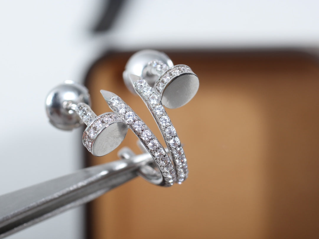 JUSTE EARRINGS 12.75MM SILVER DIAMOND