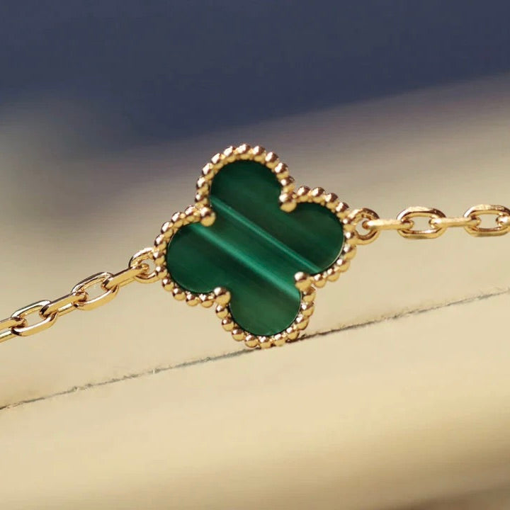 CLOVER 20 MOTIFS MALACHITE DIAMOND NECKLACE