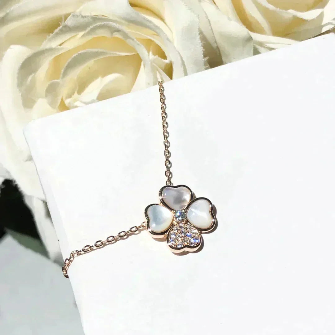 CLOVER MOP DIAMOND ROSE GOLD NECKLACE