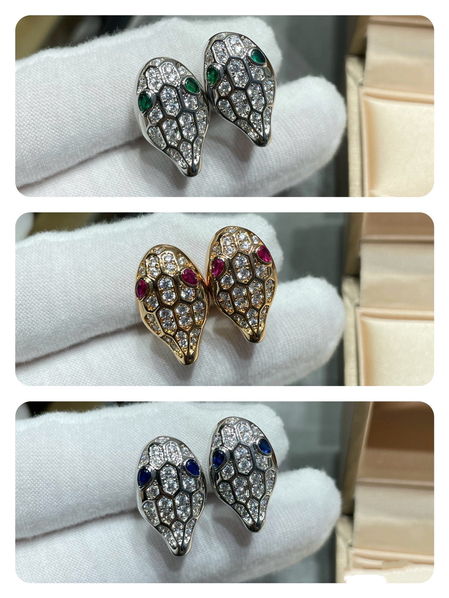 SERPENT DIAMOND STUD EARRINGS