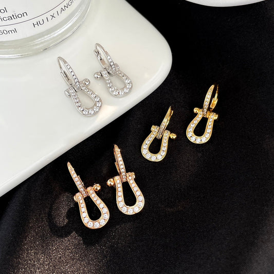 FORCE 10 FULL DIAMOND DROP EARRINGS MEDIUM MODEL