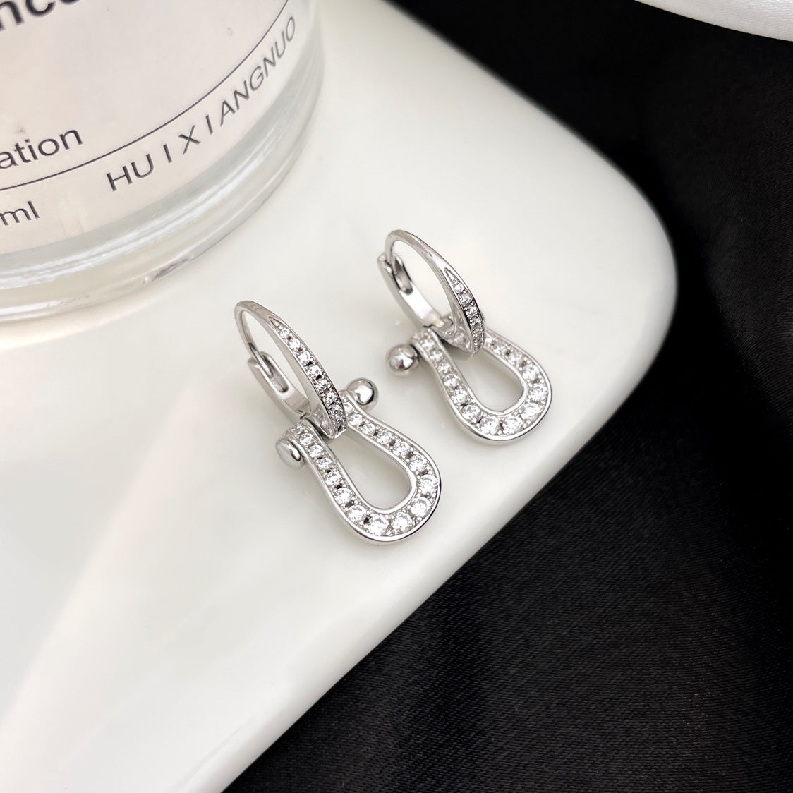 FORCE 10 FULL DIAMOND DROP EARRINGS MEDIUM MODEL