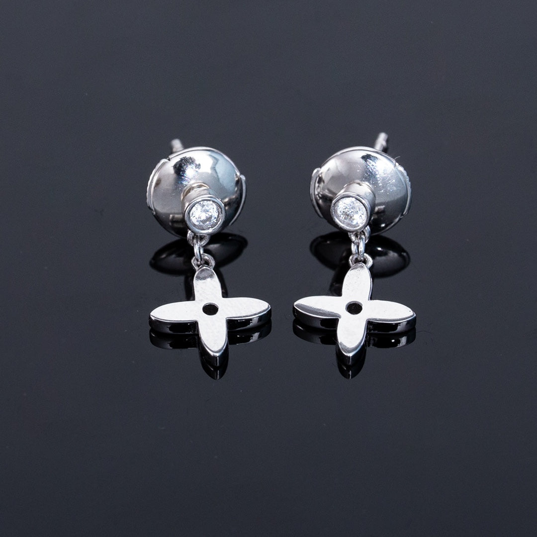 VIDYLLE SILVER DIAMOND MINI DROP EARRINGS